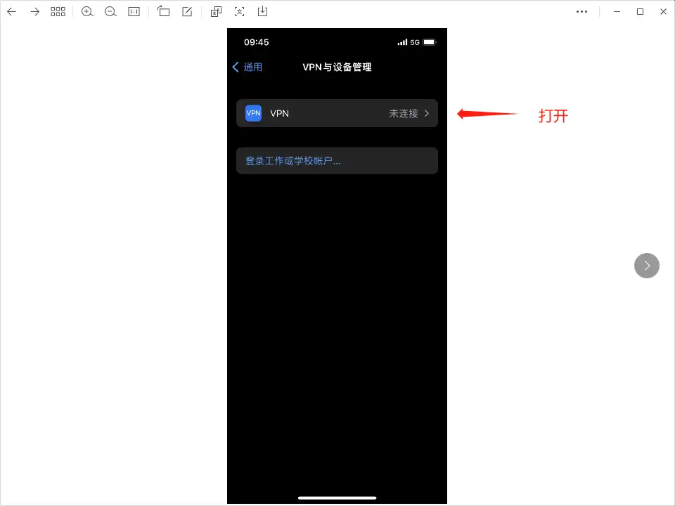 打开 VPN 设置